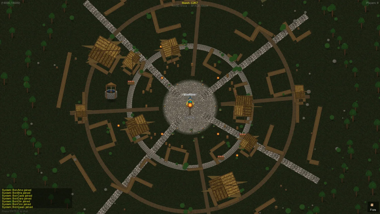 Horde mode: the village wheel at night